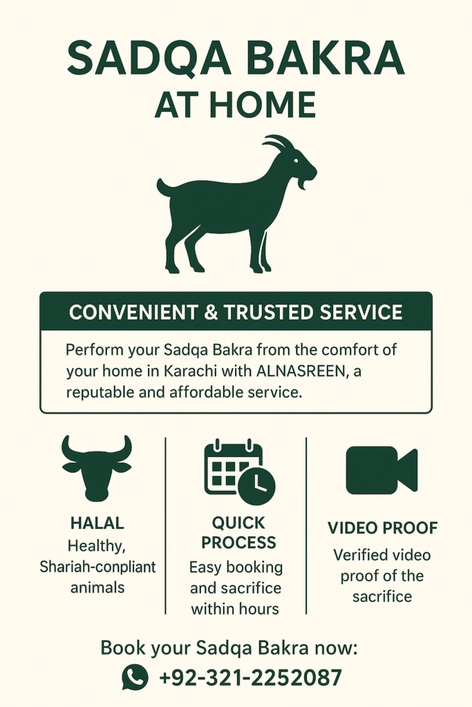 Sadqa Bakra at home